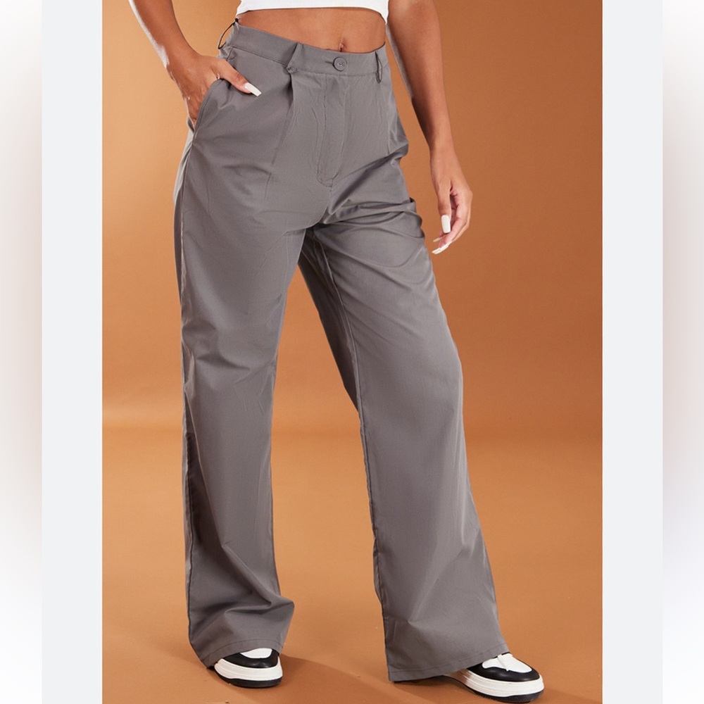 Gray Wide-Leg Pants